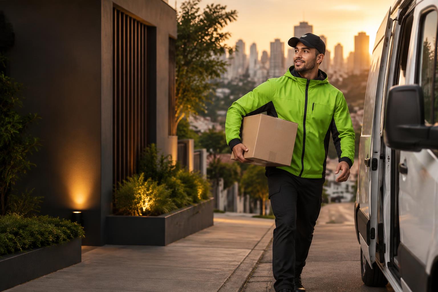 Entregador levando um pedido até o cliente